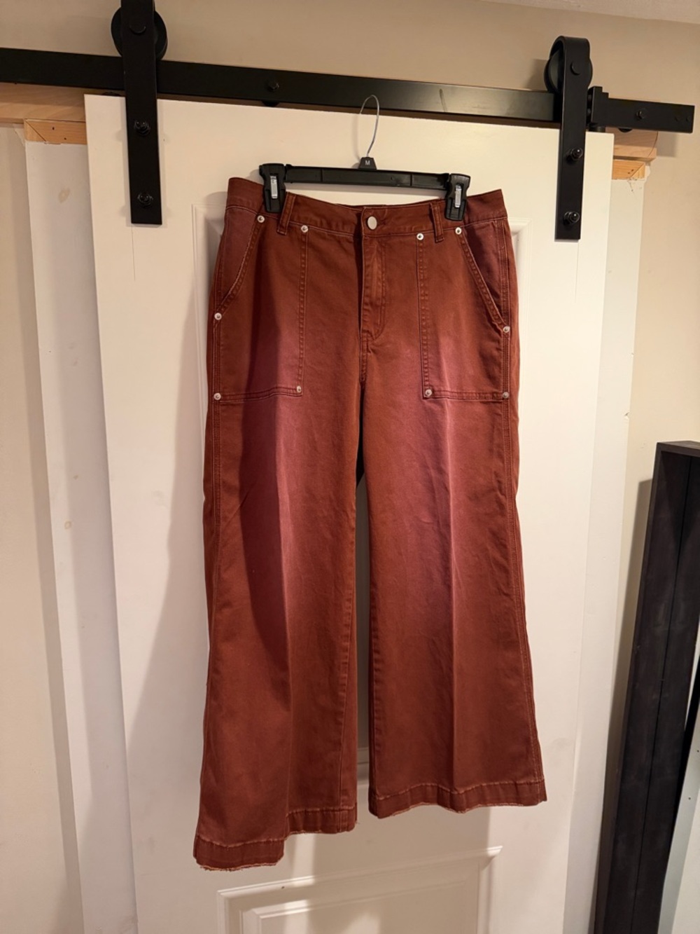 Super cute chocolate brown fadedWide Leg ankle Pants